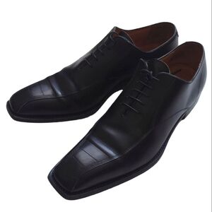 FRANCESCHETTI Black Leather Lace up Shoes Men's Size 43